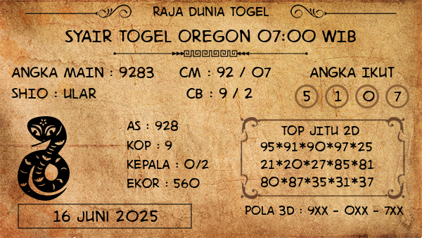 Prediksi Oregon 07:00 WIB