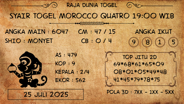 Prediksi Morocco Quatro 19:00 WIB