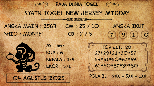 Prediksi New Jersey Midday