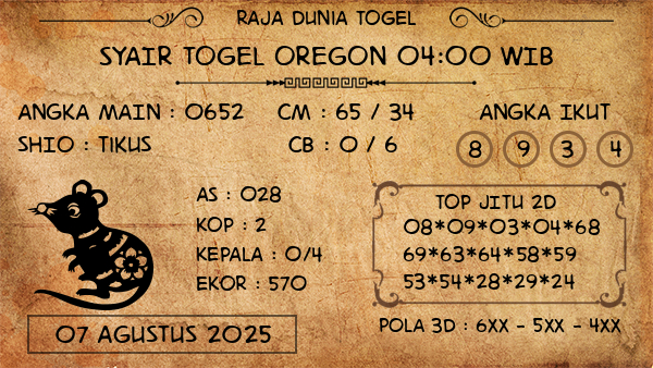 Prediksi Oregon 04:00 WIB