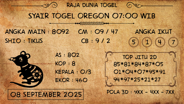 Prediksi Oregon 07:00 WIB