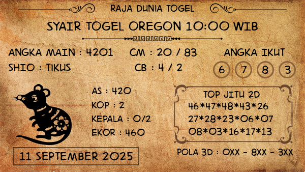 Prediksi Oregon 10:00 WIB