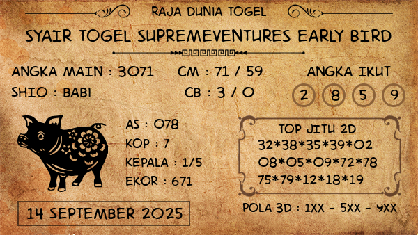 Prediksi Supremeventures Early Bird