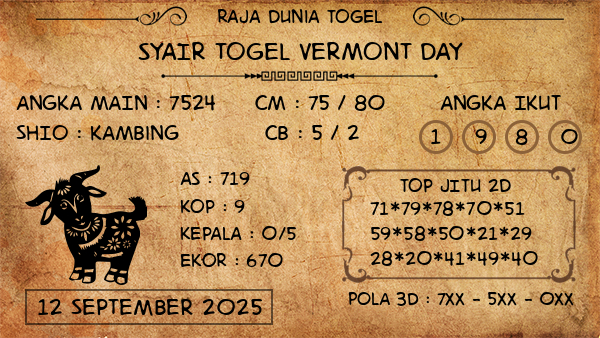 Prediksi Vermont Day