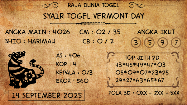 Prediksi Vermont Day